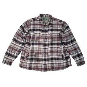 Woolrich Jacket Mens 2XL Plaid Flannel Lined Pearl Snap Shacket Mid Weight